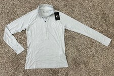 New Under Armour Womens Tech Twist Half Zip Shirt Pullover Halo Gray SMALL (D28)