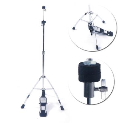 Adjustable Hi-Hat Stand Cymbal Hardware Drum Pedal Mount Percussion Silver