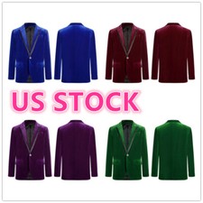 Kids Boy's Velvet Coat One Button Jacket Blazer Notched Lapel Tuxedo Jackets