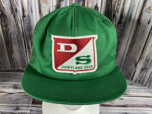 VTG D/S Dairyland Seed Patch Green Mesh Back Foam Snapback Trucker Farmer Hat