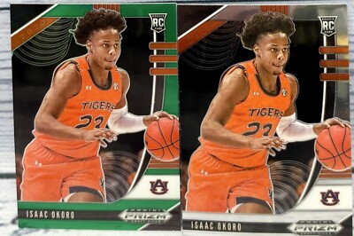 2020 Prizm Draft Picks Isaac Okoro Base & GREEN PRIZM SP #4 (#5 Pick Cavaliers)