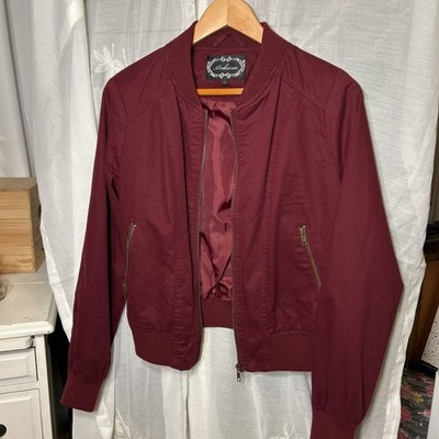 Urban Classics Ladies Light Bomber Jacket in Burgundy