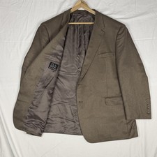 Jos A Bank Brown Herringbone Blazer Sportcoat Camel Silk Blend