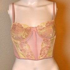 SHEIN Pink And Ivory Lace Bustier Top Sz Small