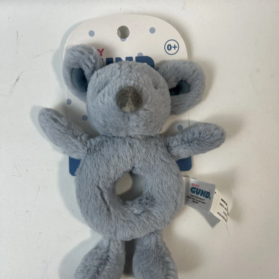 Palillo de dientes Baby Gund ratón sonajero peluche animal de peluche 7,5" beige recién nacido 0+ nuevo Foto 2 de 3
