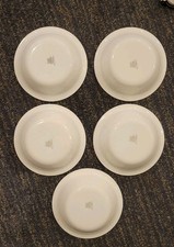  Set of 5 Corelle Enhancements White Swirl Cereal / Soup Bowls 7 1/4"