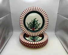 Set of 4 Gail Pittman HOLLYLUJAH Christmas Salad Plates 8 5/8"
