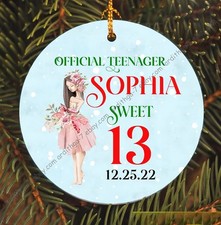 13 Official Teenager Birthday Gift-Thirteen Year Keepsake- Custom Name Orname...