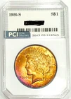 1926-S Rare Date  Peace Dollar Gem BU +++  Beautiful Rainbow Color Toned
