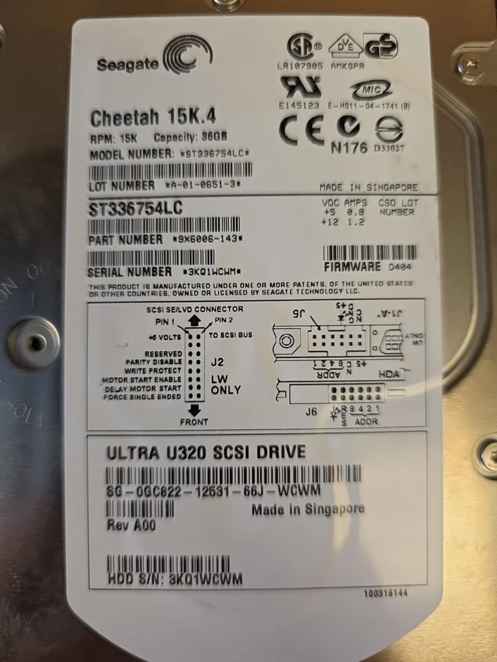 Seagate Cheetah 15K.4 36GB SCSI 80 Pin Ultra-320 3.5" 15K HDD ST336754LC W/caddy - Image 2 of 4