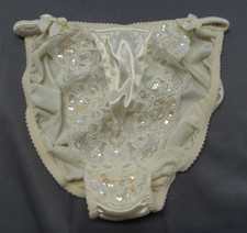Victoria's Secret S 5 VTG Satin String Bikini Nylon Stretch Lace 80s Gold Label