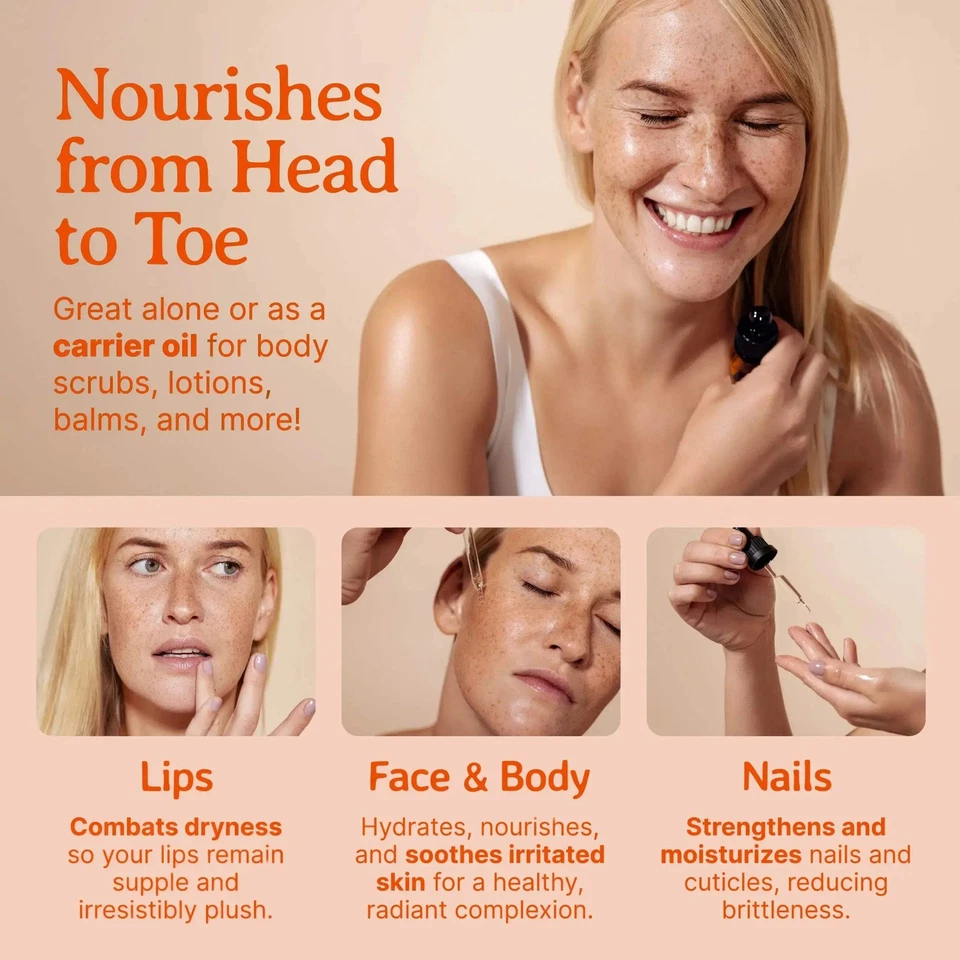 Organic Cold-Pressed Rosehip Seed Oil 100% Pure Raw Skin Hair Face Anti-Aging - Image 4 of 4