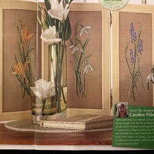 Flower triptych crocus snowdrop grape hyacinth Cross Stitch Chart