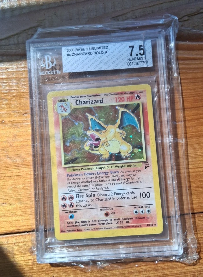 7.5 Charizard base set 2 ,BGS,PSA, Graded,Pokemon Beckett - Image 2 of 4