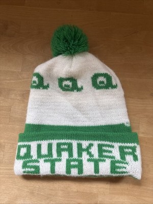 Vintage Quaker State Racing Knit Winter Stocking Hat Cap