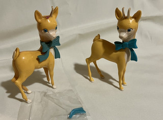 Pair of Vintage Babycham Bambi Plastic Figurines 1960s/70s with Cosmetic Damage