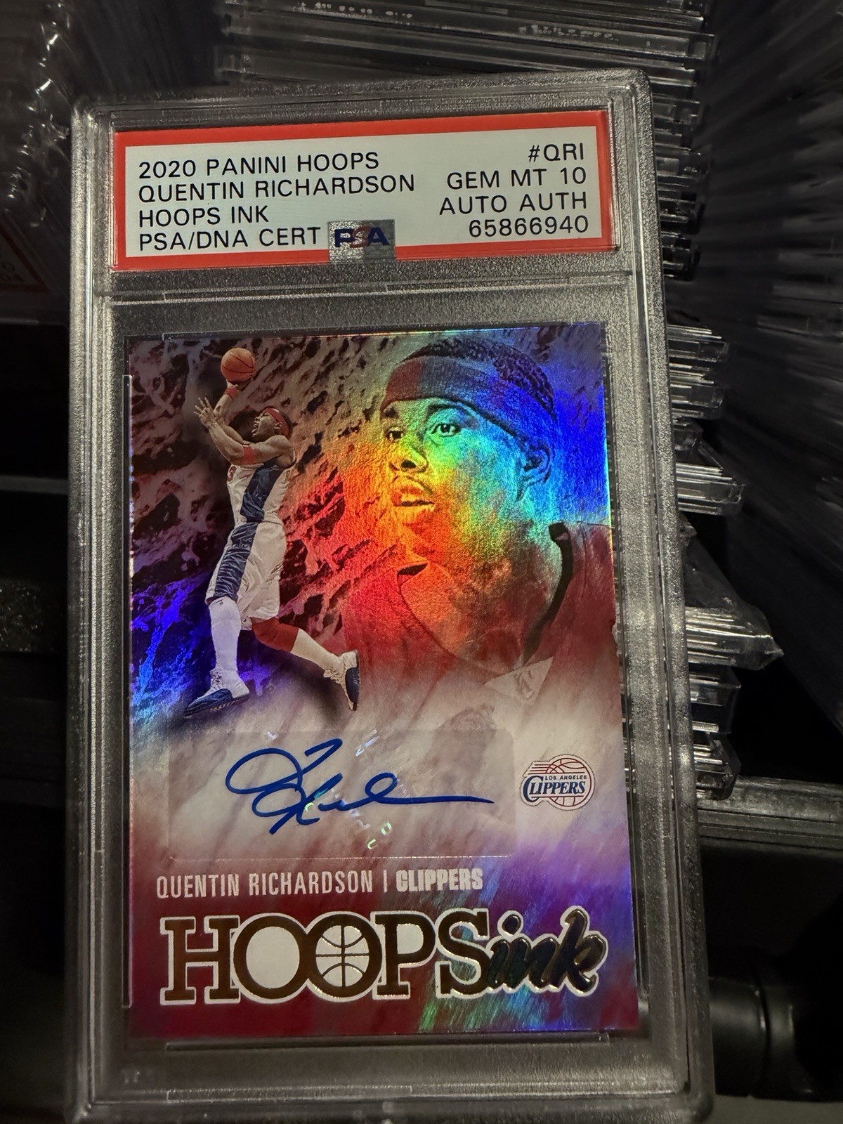 Quentin Richardson Los Angeles Clippers 2020-21 NBA Hoops Hoops Ink #HI-QRI Auto PSA 10 