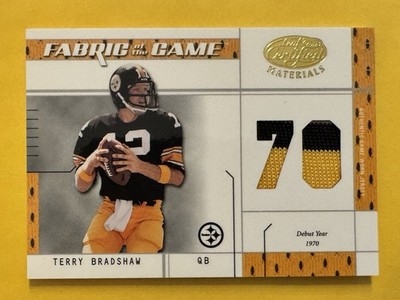 2003 Certified Fabric Of The Game Terry Bradshaw Game Worn Patch /70 Steelers