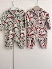 Baby Girls 0-3 Months Footless Babygrow Sleepsuit Bundle Flowers Floral Tu