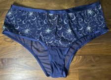 Torrid Cheeky Panties Blue Silver Moon Starburst Second Skin Shear Rear Keyhole