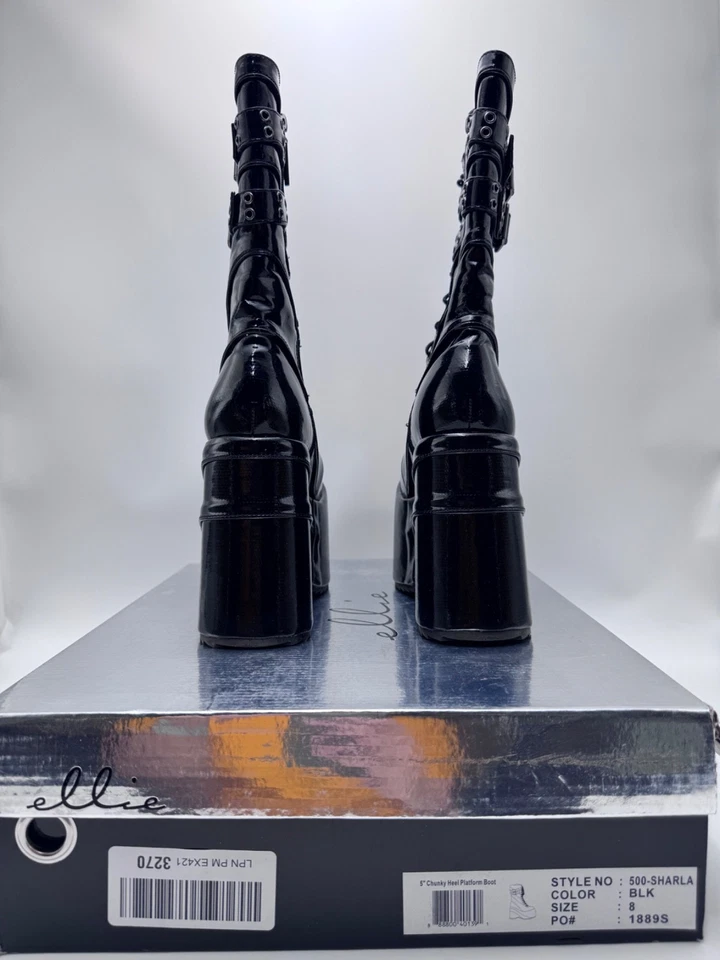 Zapatos Ellie para mujer 500-sharla-tobillo bota tobillo talla 8 S1072 Foto 2 de 4