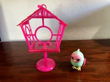 Little Live Pets Teal Bird with Sparkle Pink Birdhouse Interactive Tested Works