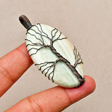 Grüner Schweizer Opal Edelstein Kupferdraht umwickelt handgefertigter...