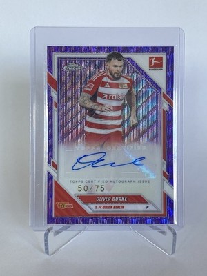 Oliver Burke Auto /75 Wave Topps Chrome Bundesliga 2025/26 Union Berlin