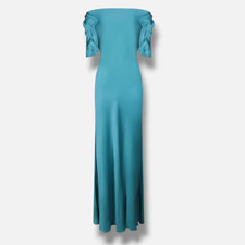 Alberta Ferretti Women's Blue Silk Blend Satin Dress Size 6