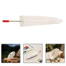 3PCS Parasol Paper Umbrellas: 7.9'' DIY Small Painting Decorative Oil Parasol -