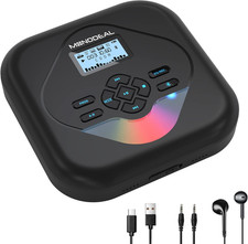CD Player Portable,Bluetooth CD Player with Speakers,Rechargeable Player for Car