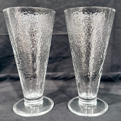 RARE Vintage 1960 s SET OF 2 Italian Knickerbocker Glory Glasses Textured MCM 7 