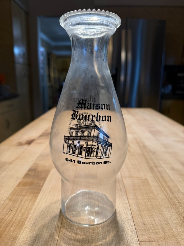 Maison Bourbon New Orleans Hurricane Cocktail Glass Lamplight Carafe - Vintage