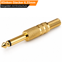 Klinken Audio Stecker 6,35 Mm Klinke Aux In Buchse Adapter Kupplung Vergoldet