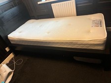 IKEA Malm High Bed Frame with Luroy Slatted Base Single, Black with mattress
