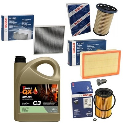 PREMIUM FULL BOSCH SERVICE KIT 5L 5W30 FOR AUDI A3 1.6 2.0 SPORTBACK 12-20
