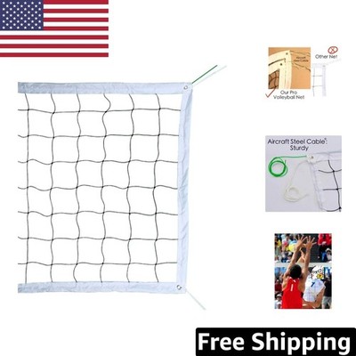 Durable Volleyball Net 32x3FT with Aircraft Steel Cable - Indoor/Outdoor Use