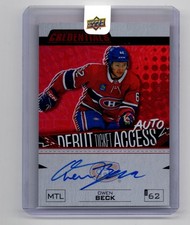 2024-25 Upper Deck Credentials Update - Debut Ticket Access Auto Owen Beck