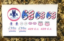 1/32 WHITE Eldon revell CORVETTE Slot Car Waterslide DECAL SHEET  68 American