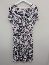 Next Floral Summer Jersey Dress Size 10 Tiered Skirt Short Sleeve