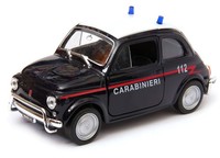 Welly Nuova Fiat 500 Carabinieri Dark Purple MaßStab 1:34 1:39 4,5 Zoll Diecast