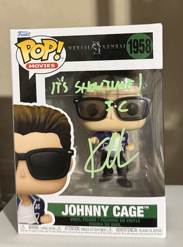 JOHNNY CAGE FUNKO POP 1958 AUTO/QUOTE BY KARL URBAN JSA CERT