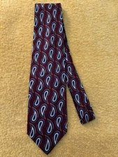 NWOT Mark Shale Tie Silk & Wool Challis Print 3 5/8 x 58 Made in Italy