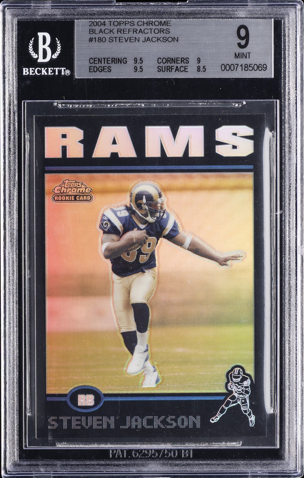 2004 TOPPS CHROME BLACK REFRACTOR #180 STEVEN JACKSON BGS 9