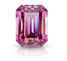 Natural 7 Ct Emerald Cut Pink Color Lab Grown Loose CVD Diamond VVS1 Certified