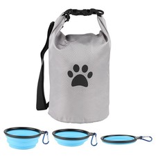 Dog Travel Bag,Travel Dog Food Container With 2pack Collapsible Dogs Travels ...