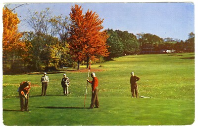 1960er Golf Postkarte First Green Bethel Inn Golf Course Maine ME nicht verschickt