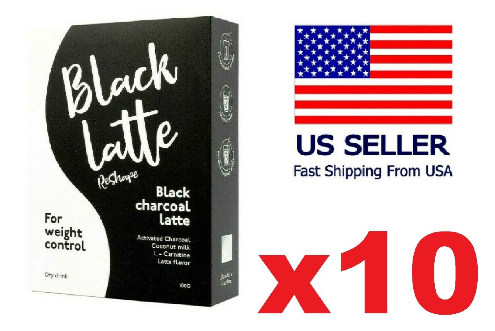 10x Packs Black Latte Dry Drink Genuine Weight Control Loss GREAT DEAL LOW PRICE