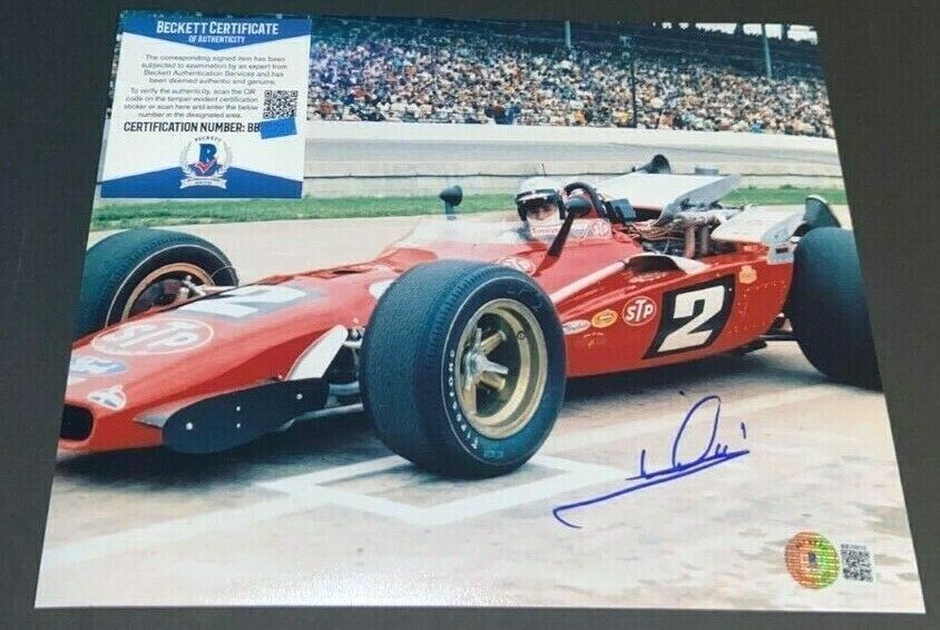 Very popular! MARIO ANDRETTI SIGNED 8X10 PHOTO WINNER INDIANAPOL INDY 1969 Popular 500