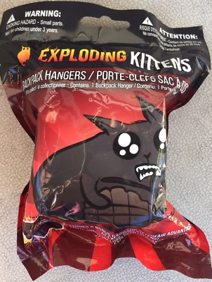 One Exploding Kittens Backpack Hangers Clip With Bonus Card Fig Blind Bag New